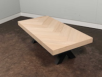 Salontafel eiken visgraat blad 140 x 70 cm - afbeelding 2 van  6