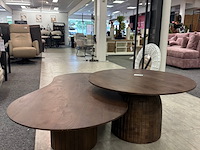 Salontafel eleonora rond en organisch set van 2, mango, japandi stijl - afbeelding 1 van  6