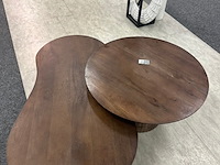 Salontafel eleonora rond en organisch set van 2, mango, japandi stijl - afbeelding 3 van  6