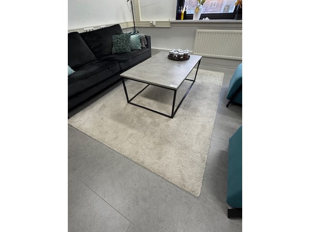 Salontafel en vloerkleed, grijs/zwart - afbeelding 1 van  5