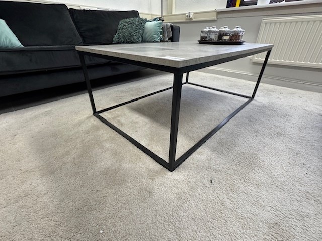 Salontafel en vloerkleed, grijs/zwart - afbeelding 3 van  5