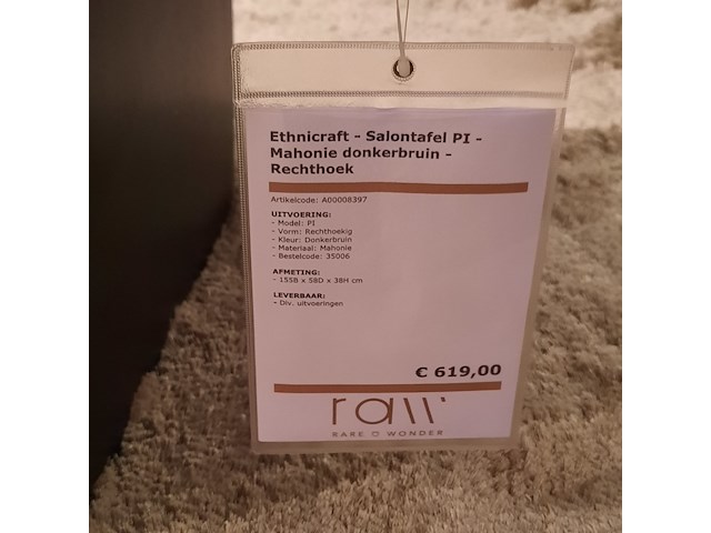 Salontafel ethnicraft, pi, donkerbuin - afbeelding 2 van  8