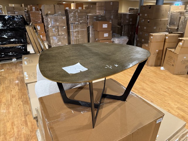 Salontafel, goud/zwart metaal - afbeelding 1 van  3