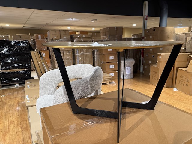 Salontafel, goud/zwart metaal - afbeelding 3 van  3