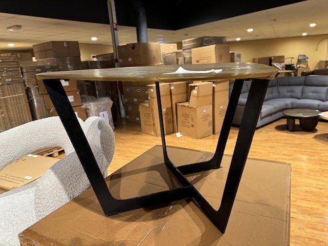 Salontafel, goud/zwart metaal - afbeelding 3 van  3