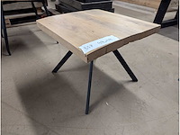 Salontafel grenen 49 x 49 x 45cm. metalen onderstel. - afbeelding 1 van  3