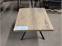 Salontafel grenen 49 x 49 x 45cm. metalen onderstel. - afbeelding 3 van  3