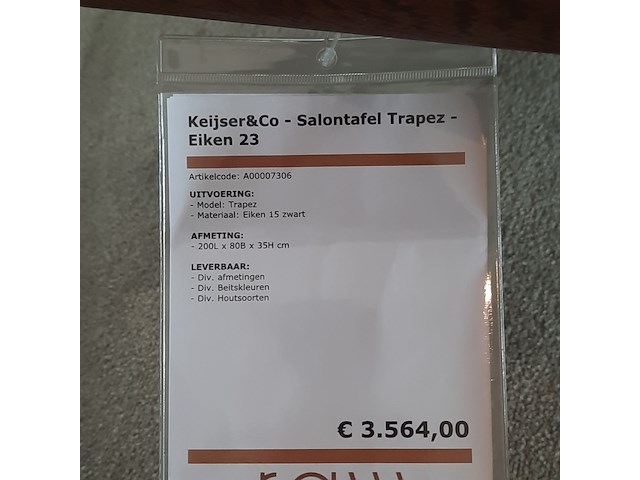 Salontafel keijser&co, trapez, zwart - afbeelding 2 van  8