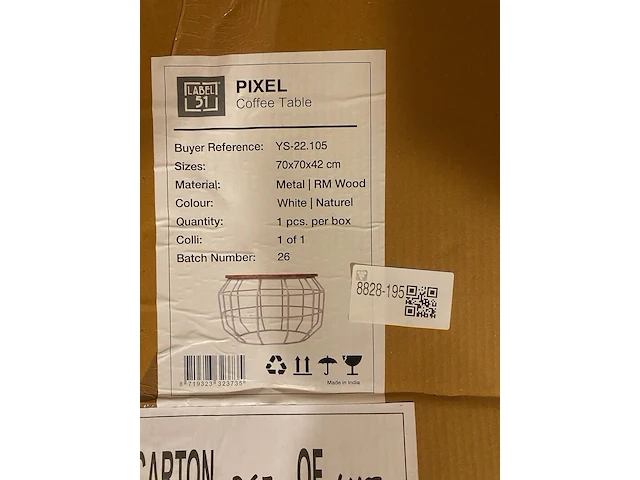 Salontafel label51, pixel, wit/naturel - afbeelding 2 van  2