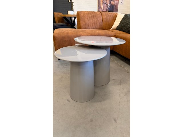 Salontafel, lichtgrijs, 50x50 / 40x40 cm - afbeelding 1 van  1