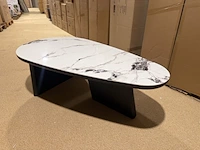 Salontafel marmer ovaal 130 x 70 x 40 label51, cryolite - afbeelding 2 van  8