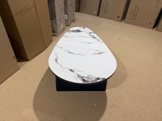 Salontafel marmer ovaal 130 x 70 x 40 label51, cryolite - afbeelding 7 van  8