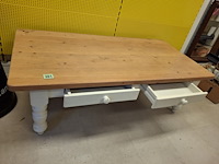 Salontafel met 2 laatjes grenen 140 x 70 x 46 cm - afbeelding 3 van  3