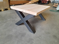 Salontafel met stalen x-poten, 60 x 100 cm - afbeelding 1 van  5