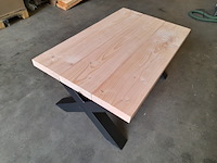 Salontafel met stalen x-poten, 60 x 100 cm - afbeelding 2 van  5