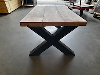 Salontafel met stalen x-poten, 60 x 100 cm - afbeelding 3 van  5