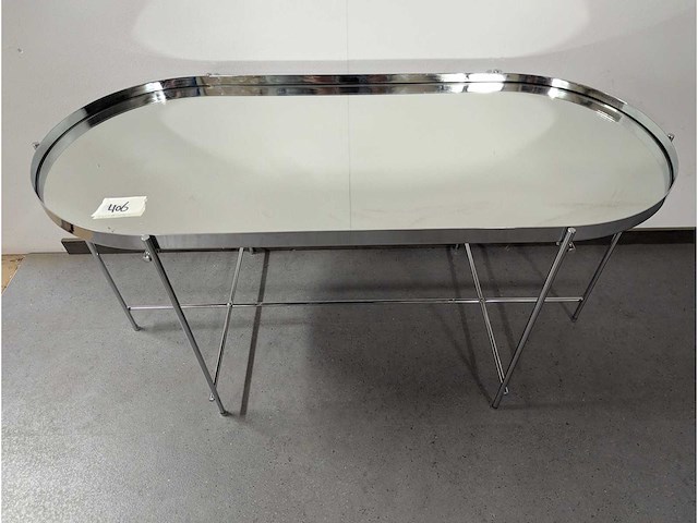 Salontafel metaal frame met spiegel 100 x 45 x 48cm - afbeelding 2 van  3