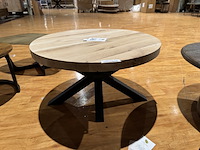 Salontafel, naturel eikenhout, zwart metalen spinpoot - afbeelding 1 van  4