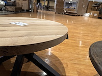Salontafel, naturel eikenhout, zwart metalen spinpoot - afbeelding 3 van  4