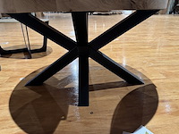 Salontafel, naturel eikenhout, zwart metalen spinpoot - afbeelding 4 van  4