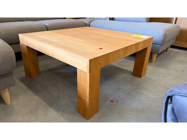 Salontafel, naturelhout, 90x90 cm - afbeelding 1 van  2