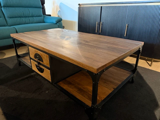 Salontafel, open, 4 lades bruin - afbeelding 1 van  7