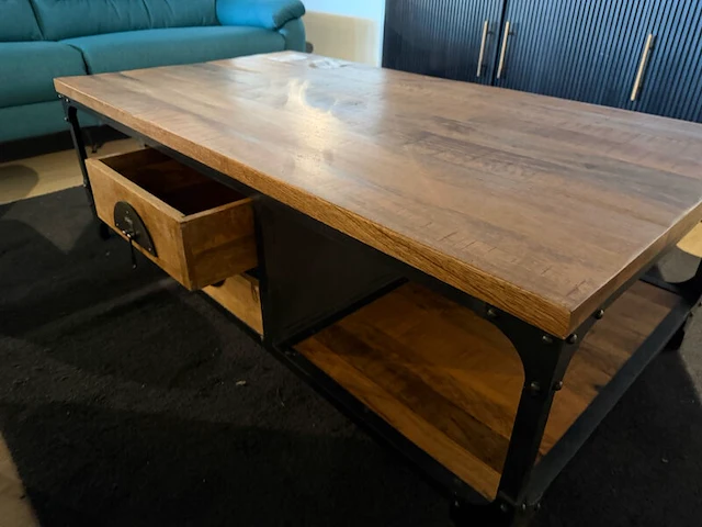 Salontafel, open, 4 lades bruin - afbeelding 2 van  7
