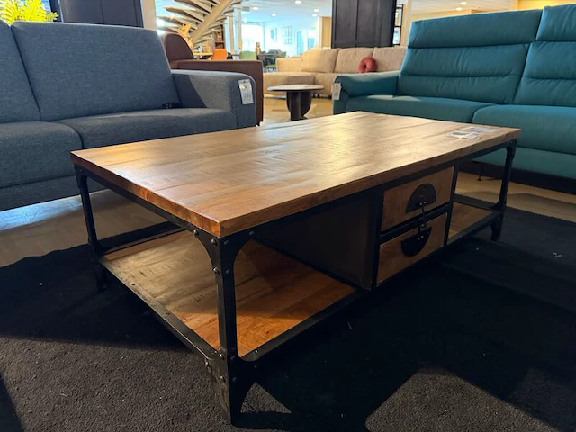 Salontafel, open, 4 lades bruin - afbeelding 5 van  7