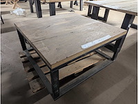 Salontafel oud eiken 100x100cm - afbeelding 1 van  2