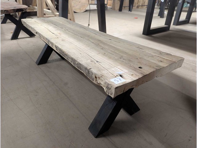 Salontafel oud eiken 150x45cm - afbeelding 1 van  2