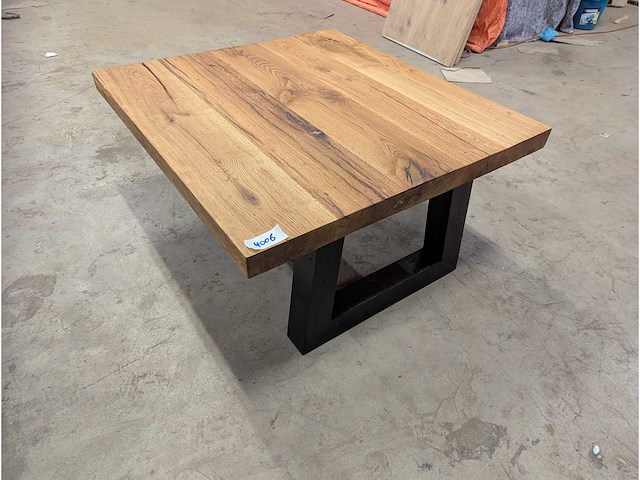 Salontafel oud eiken 90x90cm - afbeelding 1 van  2