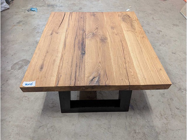 Salontafel oud eiken 90x90cm - afbeelding 2 van  2