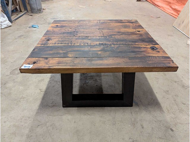 Salontafel oud eiken 95x95cm - afbeelding 2 van  3