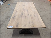Salontafel oud eiken epoxy 140x70cm - afbeelding 2 van  3