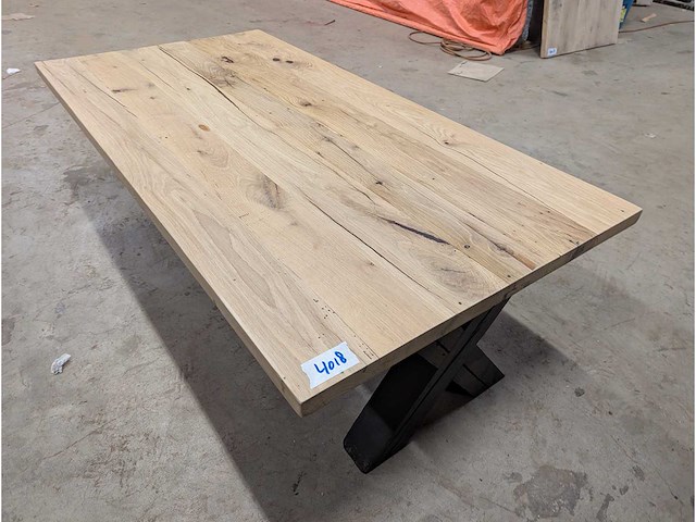 Salontafel oude eiken epoxy 140x70cm - afbeelding 1 van  2