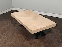 Salontafel retour eiken visgraat blad 140 x 70 cm - afbeelding 2 van  3