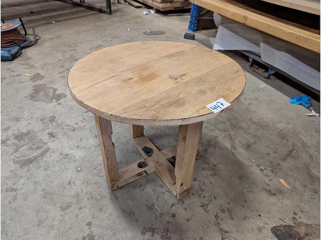 Salontafel rond 60cm oud eiken - afbeelding 1 van  2