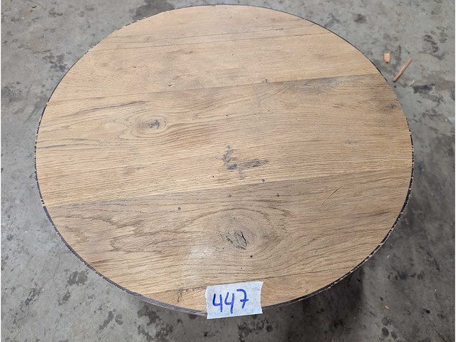 Salontafel rond 60cm oud eiken - afbeelding 2 van  2