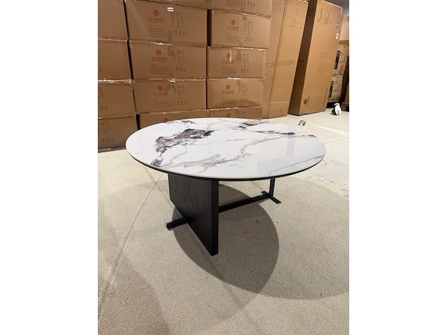 Salontafel rond marmer, cryolite - afbeelding 1 van  5