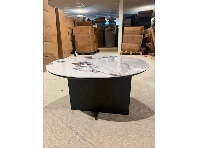 Salontafel rond marmer, cryolite - afbeelding 3 van  5