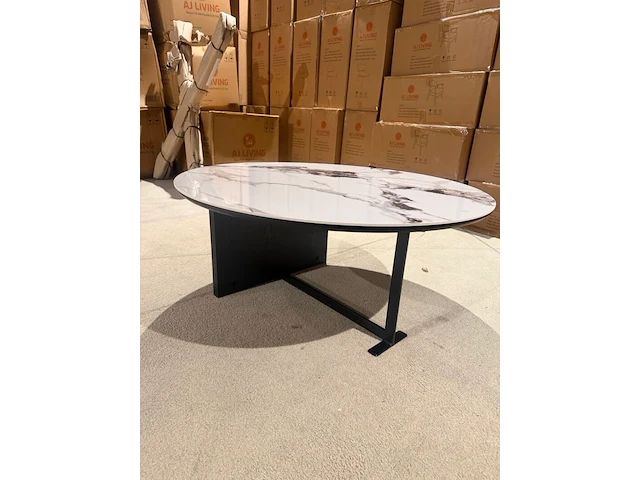 Salontafel rond marmer, cryolite - afbeelding 2 van  5