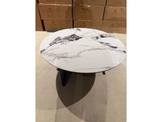 Salontafel rond marmer, cryolite - afbeelding 4 van  5