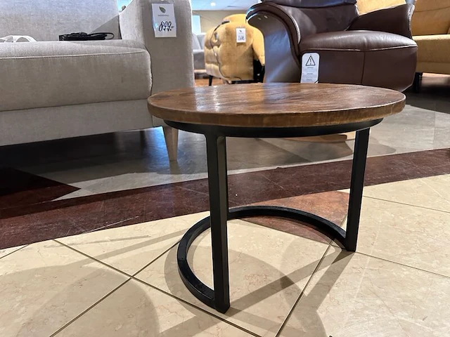 Salontafel rond tower, mango/zwart - afbeelding 2 van  6