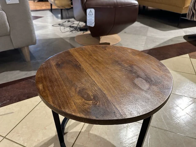 Salontafel rond tower, mango/zwart - afbeelding 3 van  6