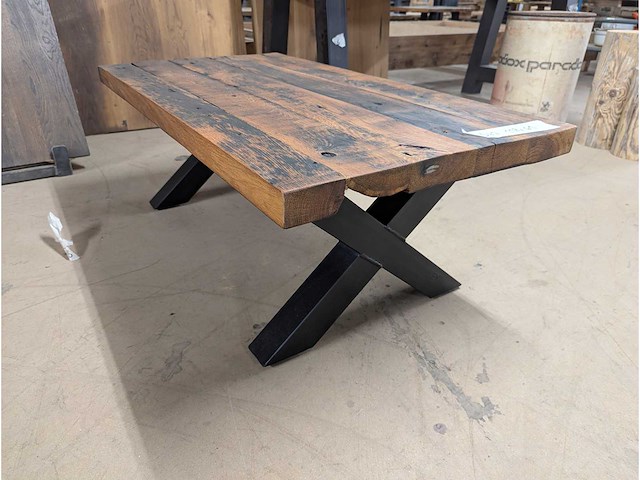 Salontafel rustiek eiken 120 x 60 x 45cm - afbeelding 1 van  3