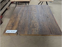 Salontafel rustiek eiken. 90 x 90 x 45cm metaal onderstel - afbeelding 3 van  3