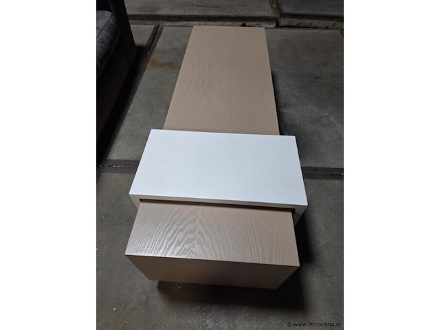 Salontafel set- rechthoekig basisdeel en een verschuifbare u-vormige bijzettafel - afbeelding 4 van  4
