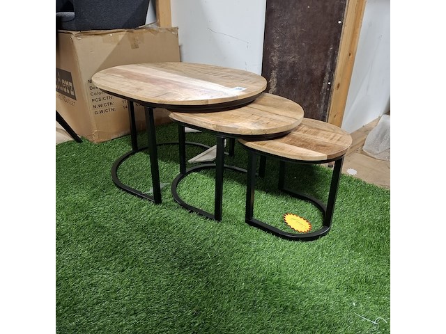 Salontafel set 3-delig, ovaal - afbeelding 1 van  3