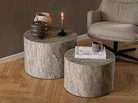 Salontafel set, actona, dice coffee table set, top paper grey marble - afbeelding 4 van  6