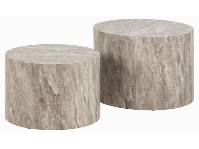 Salontafel set, actona, dice coffee table set, top paper grey marble - afbeelding 2 van  6
